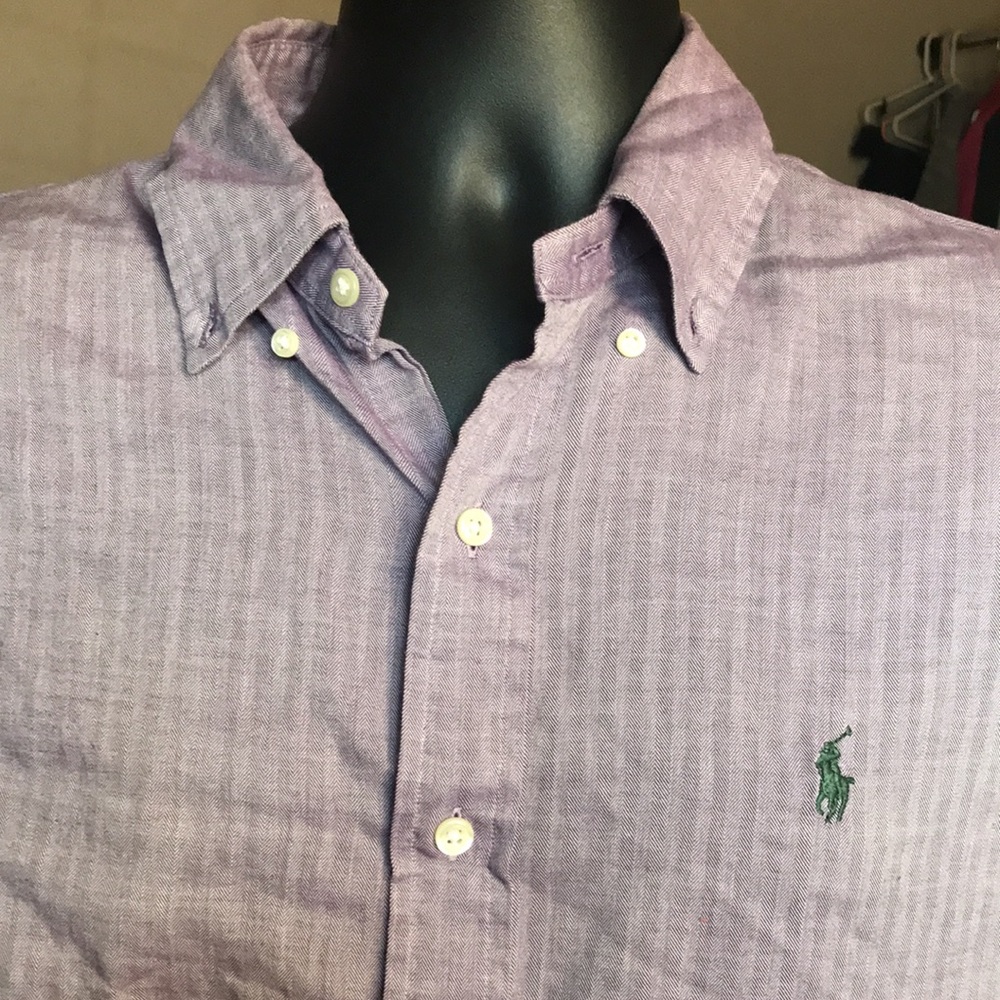 🚨B2G1 POLO RALPH LAUREN Purple Stripped Long Sleeve Shirt(CS)
